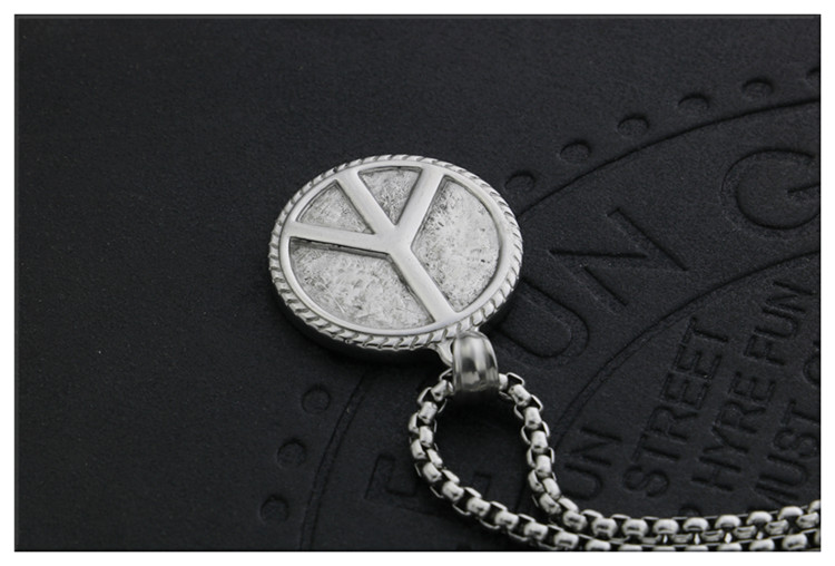 潮流鈦鋼飾物 時尚和平標誌符號吊墜頸錬 详情 11 30