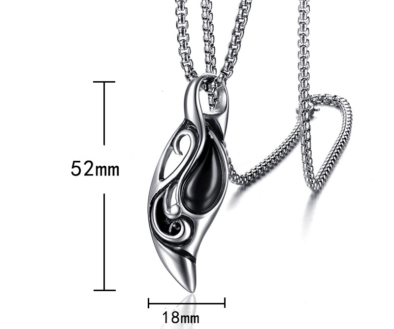 潮流鈦鋼男仕飾物 復古虎眼石吊墜頸錬 详情 13 4