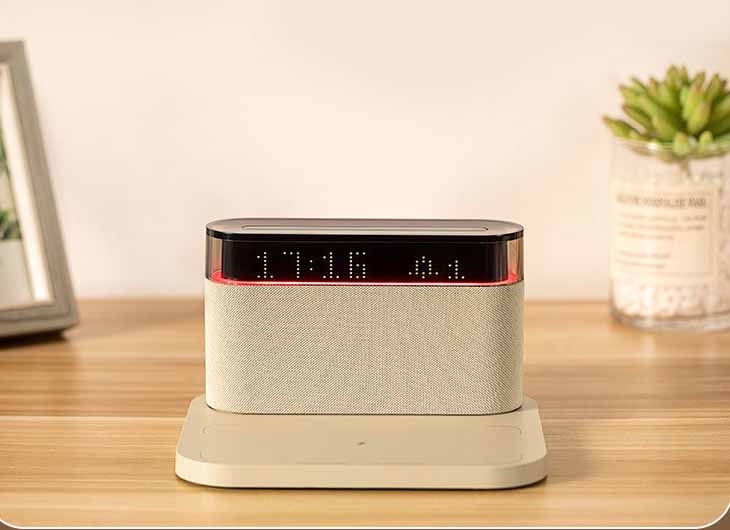 無線充數字鬧鐘藍喇叭 14