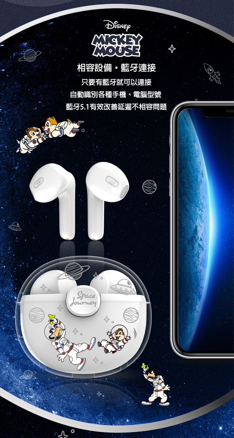 Disney迪士尼太空透明無線耳機 2 14 3