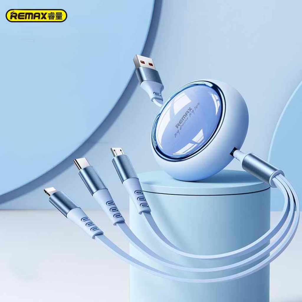 Remax 玲瓏系列15W快充伸縮一拖三充電線RC-C033 - PickyEgg 尖尖蛋 : 香港創意數碼家品產品