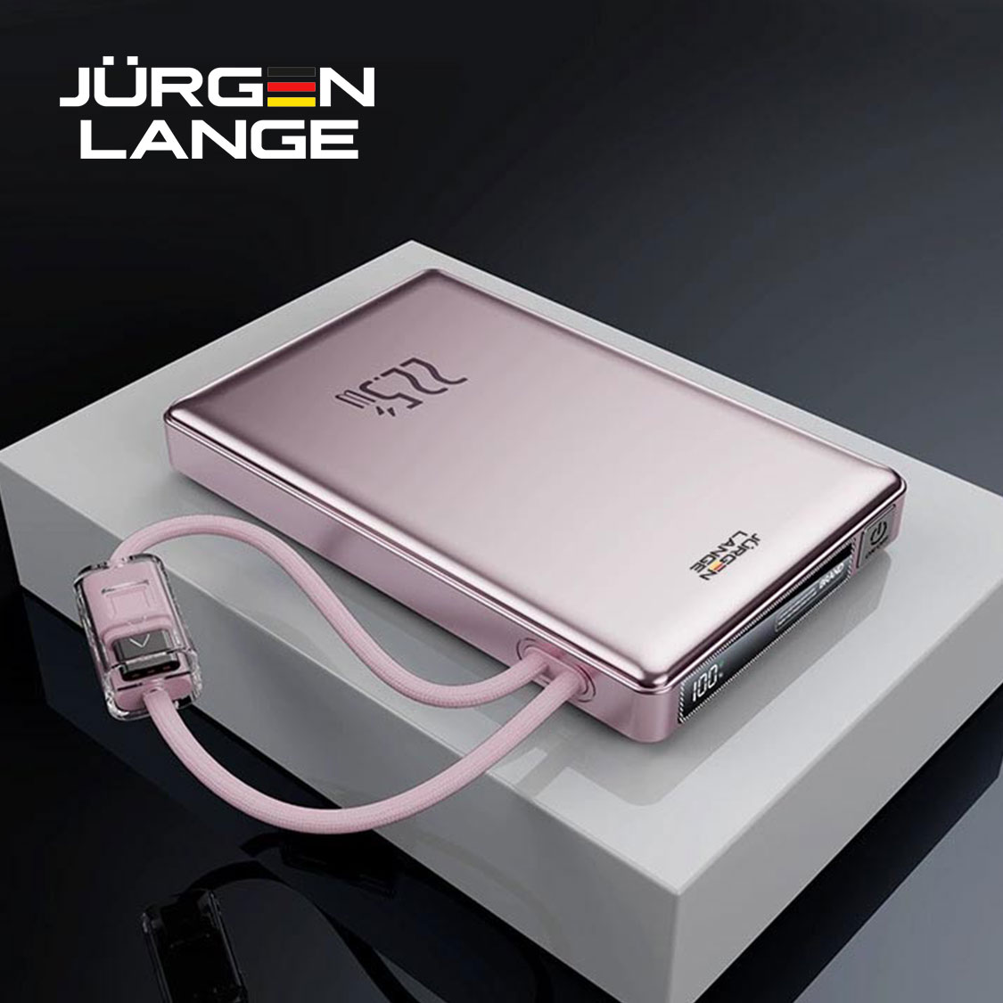 banner6 【JURGEN LANGE 自帶雙線移動電源】10000mAh/20000mAh雙容量|22.5W超級快充|蘋果Lightning+Type-C編織線|智能數顯|九重安全保護 - Image 6