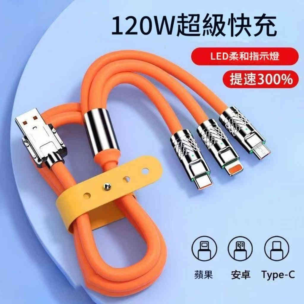 1.2米三合一快充數據線（PD快充線 120W）x 2條