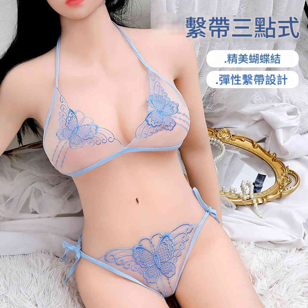均碼性感蕾絲繫帶純欲風內衣內褲套裝 1SET4套-顏色隨機