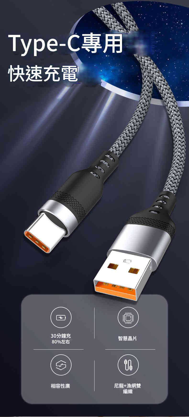 详情-02 加長(2米/3米/5米/8米)Lightning & Type-C 充電線套裝|遠距快充・極速傳輸 - Image 4