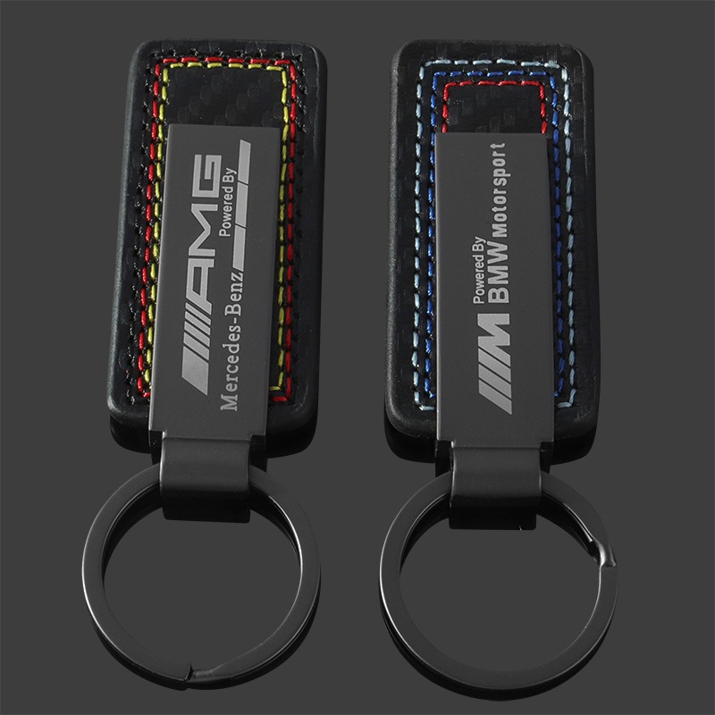 详情-04 真皮碳纖維紋車標鑰匙扣 - Image 2