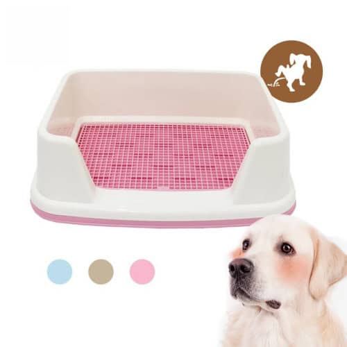 浴室用品 【日本愛麗思IRIS】半封閉式狗廁所 - 51×39×15.4cm(長×寬×高)|三色可選(粉/藍/茶)