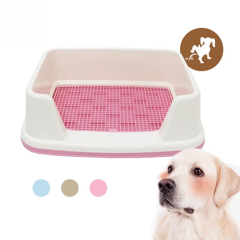 A (1) 【日本愛麗思IRIS】半封閉式狗廁所 - 51×39×15.4cm(長×寬×高)|三色可選(粉/藍/茶)