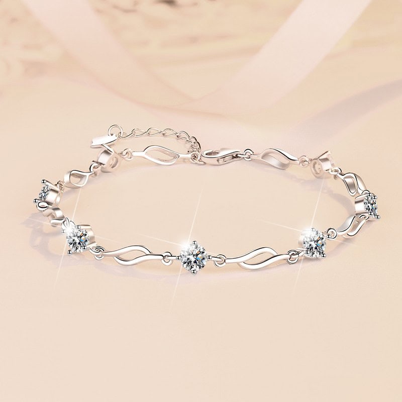 A (3) 韓版潮流七星莫桑鑽手鏈7顆50分D色莫桑鑽 - Image 3