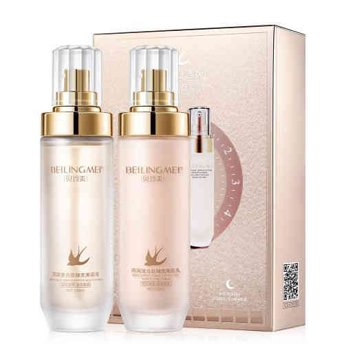 【貝玲美】燕窩複合勝肽臻寵水乳套盒｜美容液100ml+美肌乳100ml