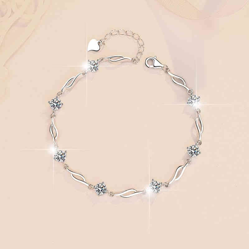 A (6) 韓版潮流七星莫桑鑽手鏈7顆50分D色莫桑鑽 - Image 2