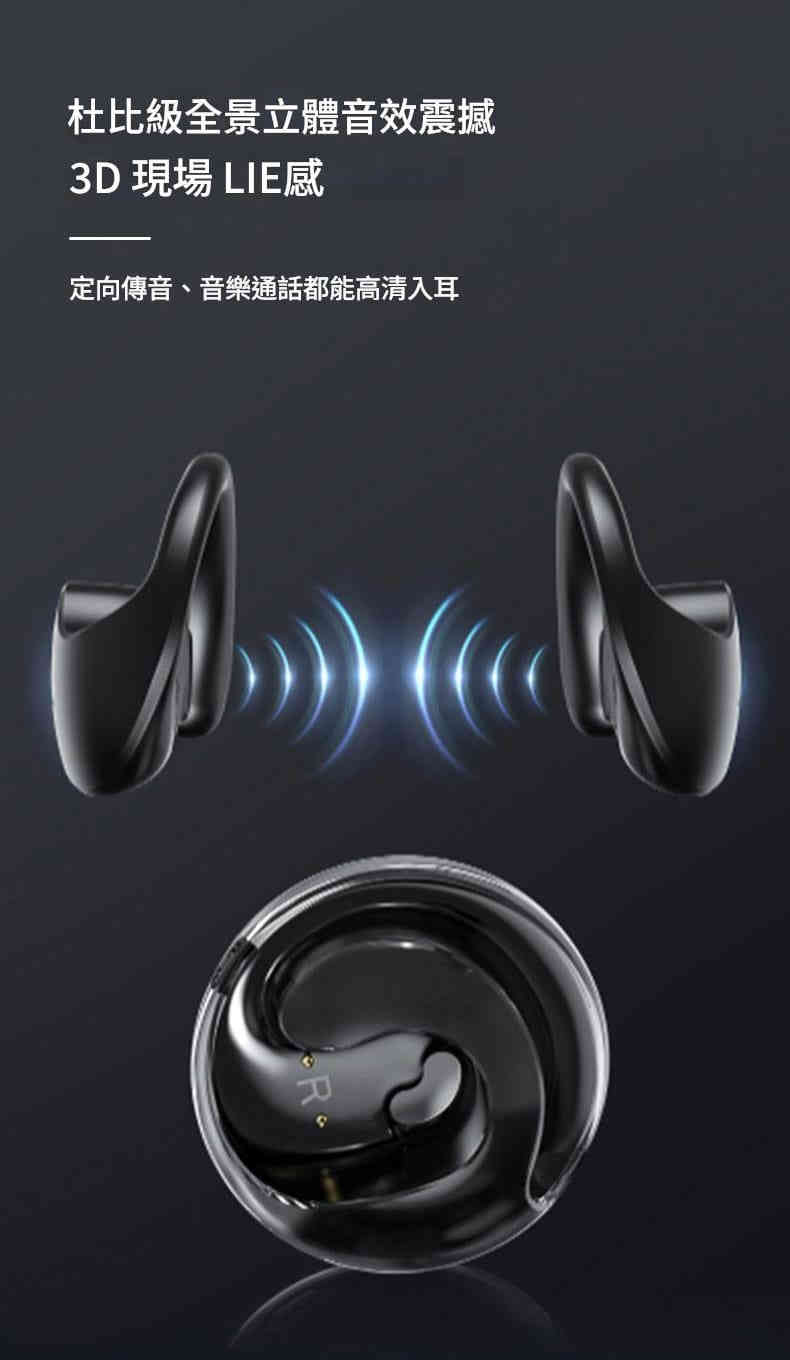 JURGEN LANGE T2 掛耳式藍牙耳機 | 開放式不入耳設計 | 藍牙5.4 | 杜比全景音效 | 46小時續航 | IPX4防水 | 智能觸控 | 運動耳機首選 JURGEN LANGE Bt Earphone 09