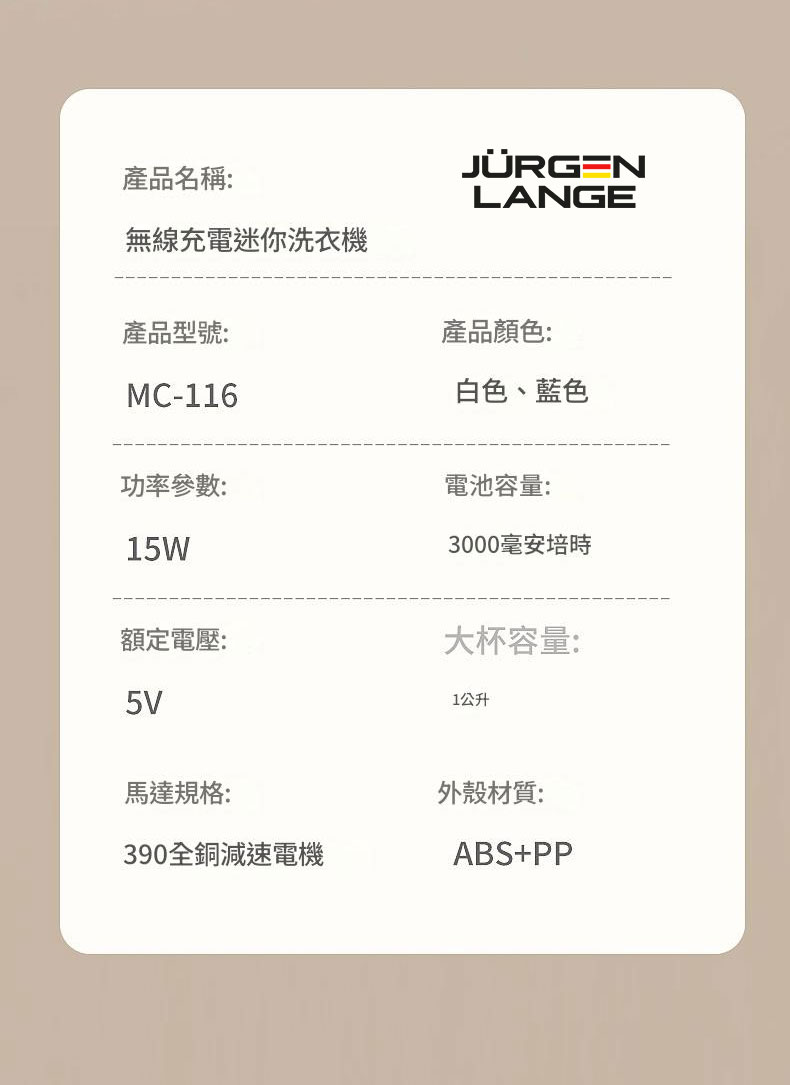 JURGEN LANGE Mini Washer 09