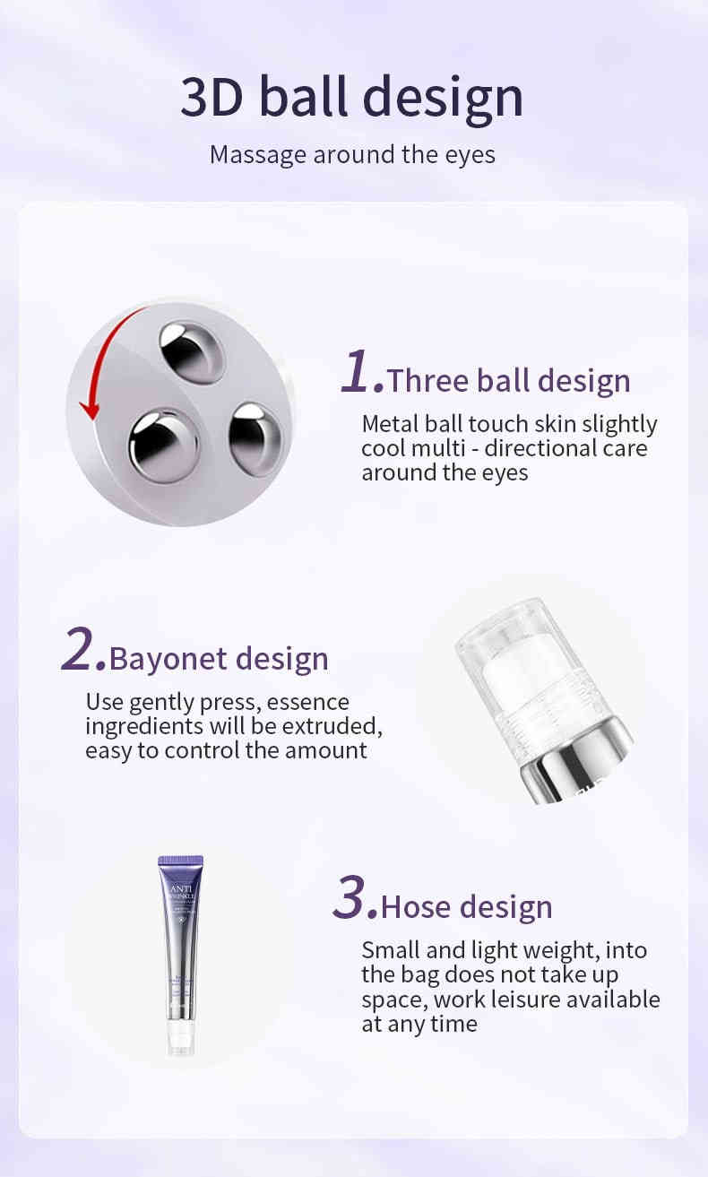 O'CHEAL 抗皺修護眼霜 20g|滾輪按摩頭設計|快速淡紋褪黑眼圈|藍光防護|大小分子玻尿酸 Ocheal ANTI WRINKLE10