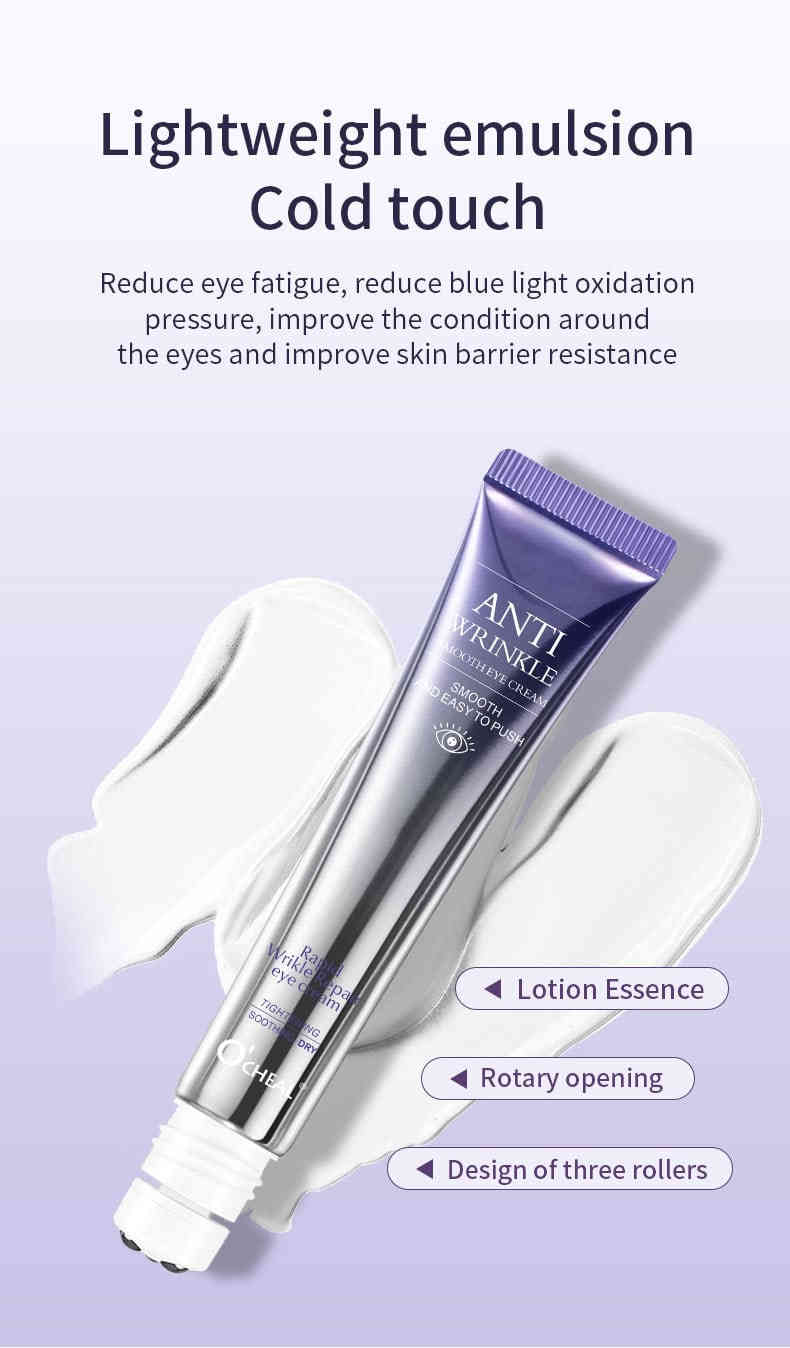 O'CHEAL 抗皺修護眼霜 20g|滾輪按摩頭設計|快速淡紋褪黑眼圈|藍光防護|大小分子玻尿酸 Ocheal ANTI WRINKLE8