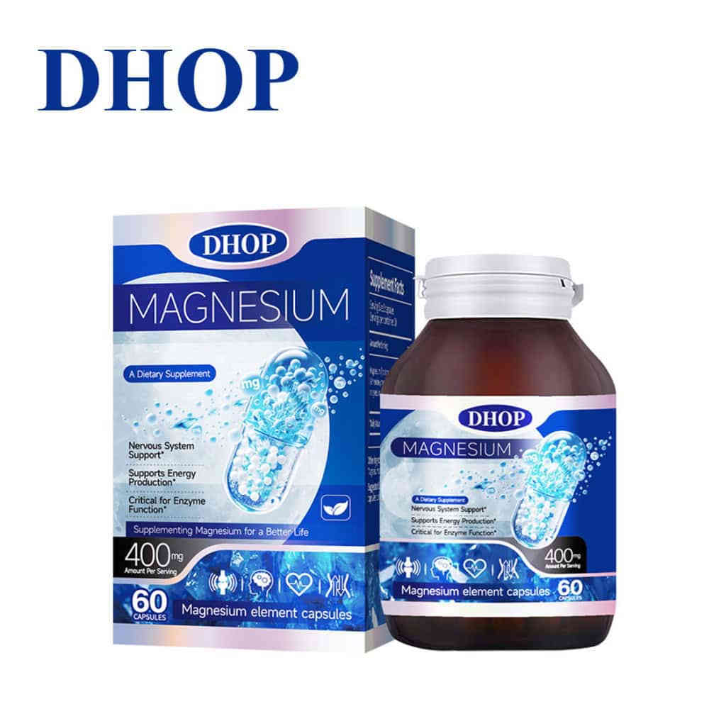 DHOP 三重高效鎂元素膠囊 (60粒裝)|400mg 豐沛補充|維持澎湃活力與日常深層放鬆