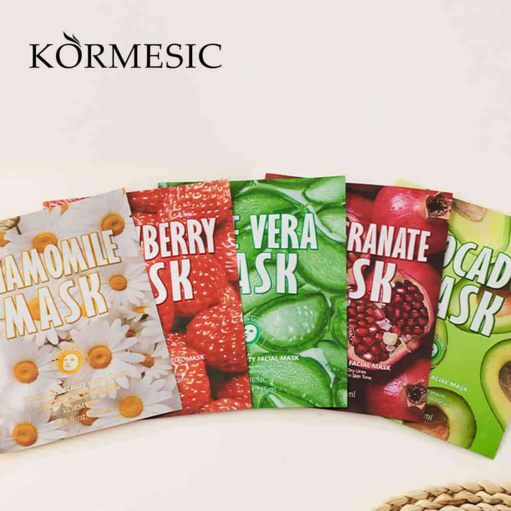 KORMESIC 天然植物面膜系列｜草莓收毛孔｜洋甘菊舒敏｜蘆薈補水｜石榴亮白｜牛油果深層滋養｜5款針對性護理