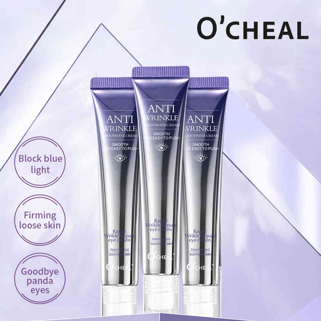 O'CHEAL 抗皺修護眼霜 20g｜滾輪按摩頭設計｜快速淡紋褪黑眼圈｜藍光防護｜大小分子玻尿酸