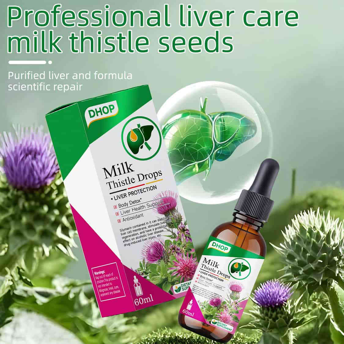banner2 【DHOP 奶薊草護肝滴劑 60ml】高效濃縮水飛薊素|酒精肝・藥物性肝損傷保護|身體排毒・抗氧化 - Image 3