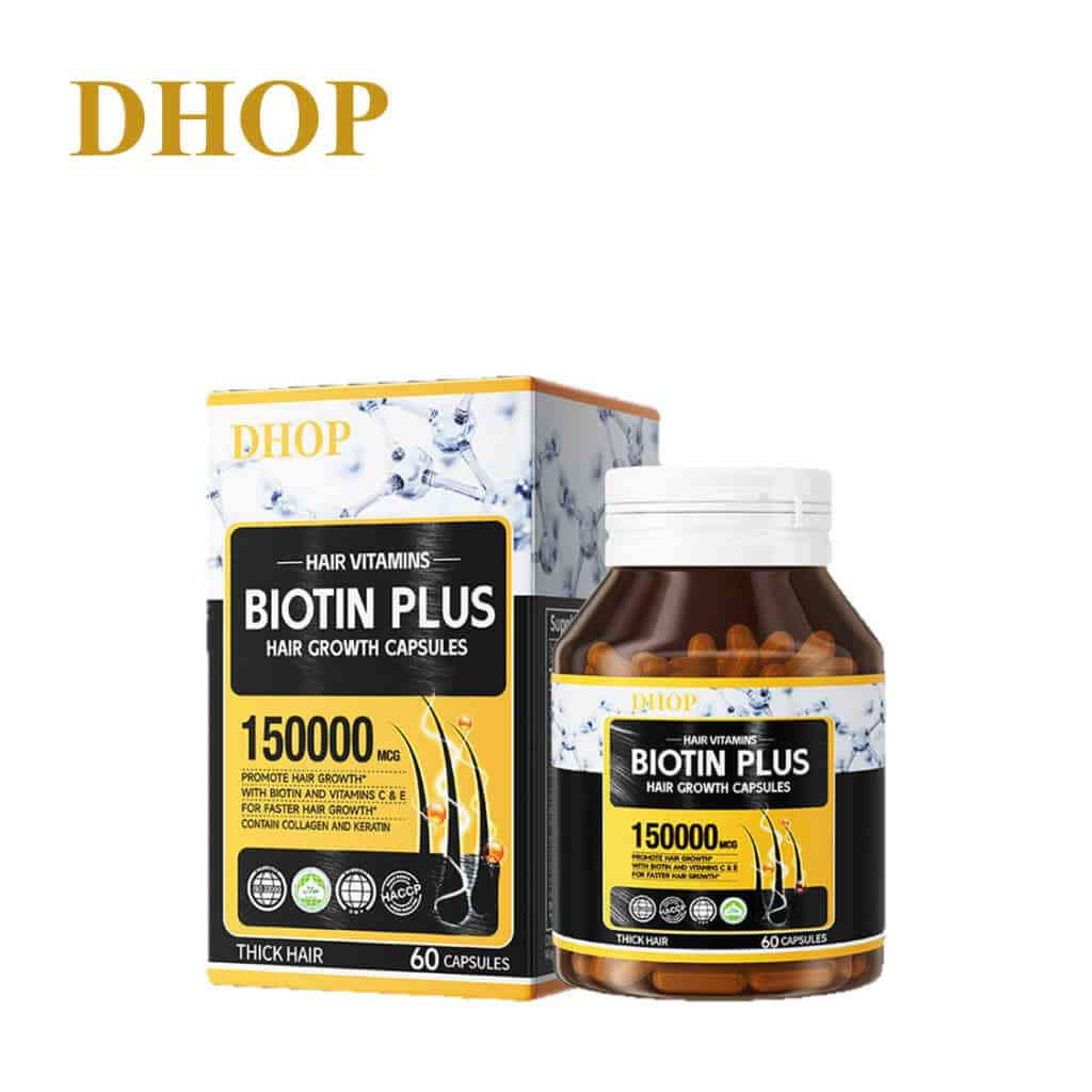 DHOP 頭髮維他命膠囊60粒裝｜150,000mcg超高濃度生物素｜強效促進頭髮生長｜膠原蛋白角蛋白加持｜從根源養髮