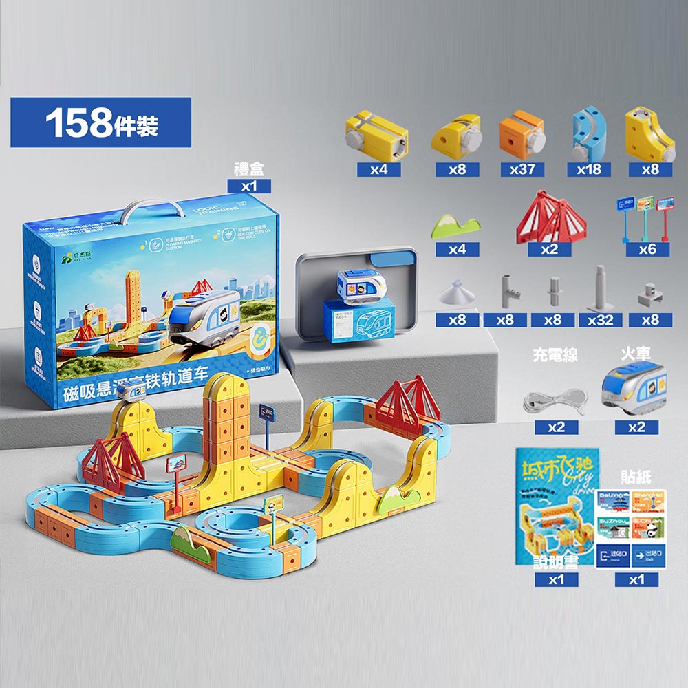 banner6 益智磁吸路軌火車玩具積木套裝|STEM 磁力探索|創意無限拼砌|適合3歲以上兒童 - Image 6