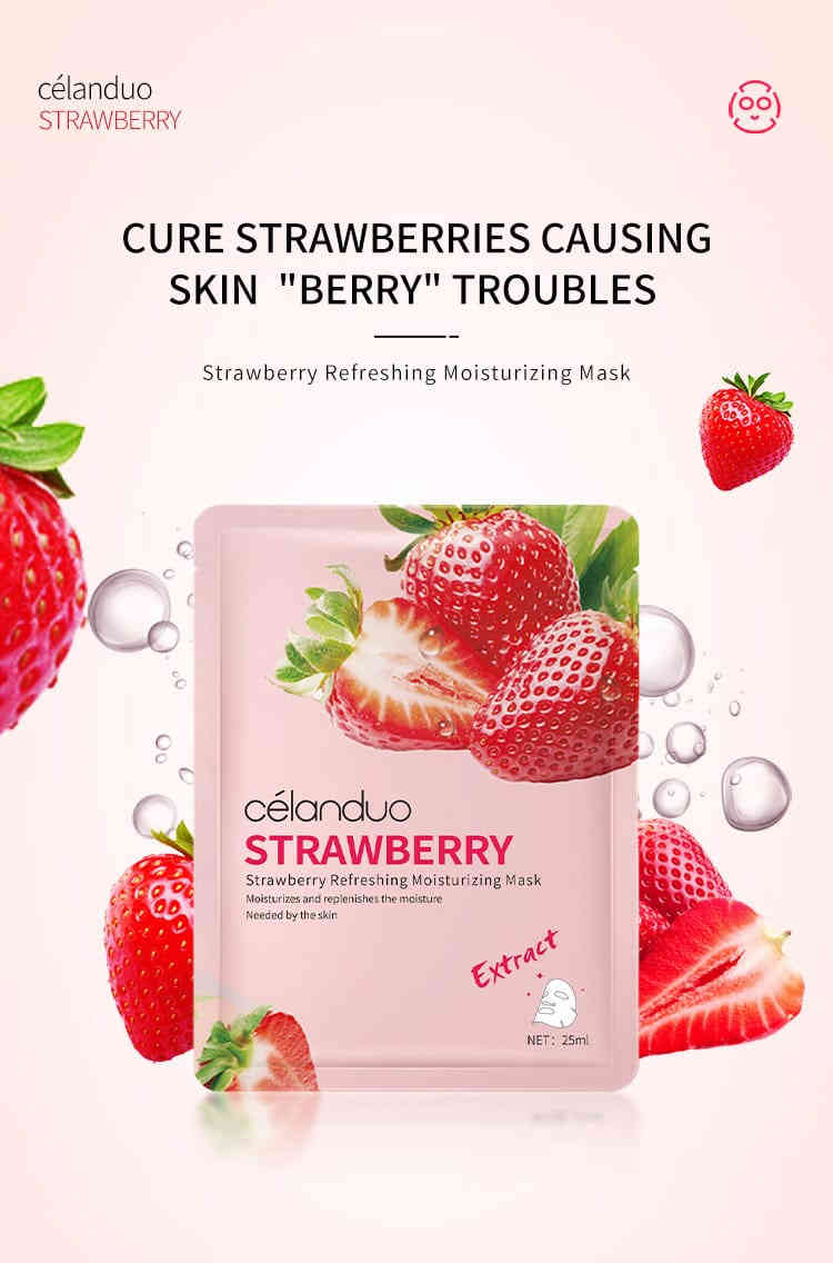 【CELANDUO 水果花香面膜】6款任選|牛油果/玫瑰/青瓜/草莓/石榴/蜂蜜|深層補水・舒緩亮肌|每片25ml精華 Inner 1 2