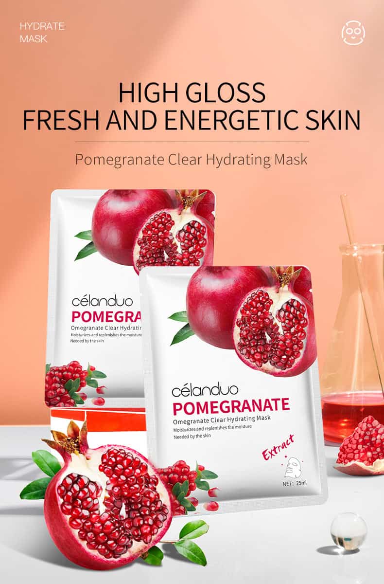 【CELANDUO 水果花香面膜】6款任選|牛油果/玫瑰/青瓜/草莓/石榴/蜂蜜|深層補水・舒緩亮肌|每片25ml精華 Inner 5 1