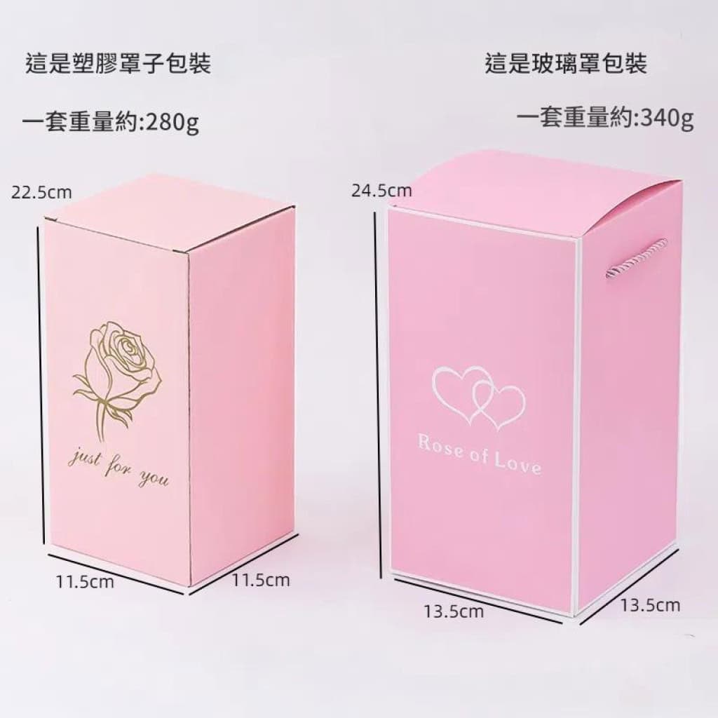 【永恆愛意・七色流光】永生花玻璃罩/塑料罩夜燈｜7種浪漫花色選擇｜送禮珍藏首選