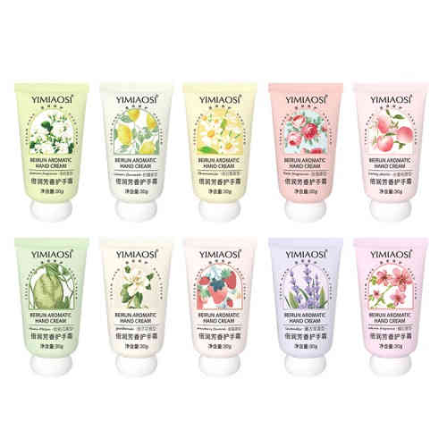 yimiaosi秋冬水果花甘菊多種味道香滋潤護手霜30g/瓶x3