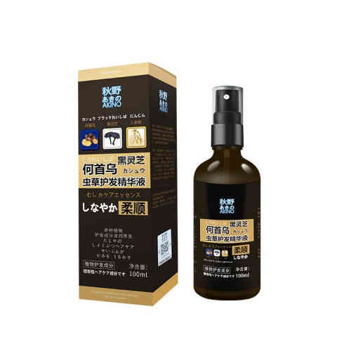 秋野akino人參何首烏黑靈芝精華保護頭髮精華液 100ml/瓶