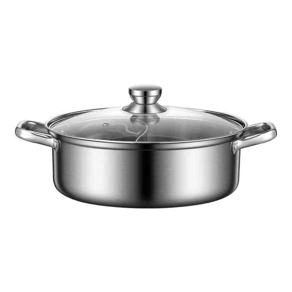 304不鏽鋼鴛鴦火鍋｜直角設計防溢漏｜一鍋雙味不串味｜全爐具通用