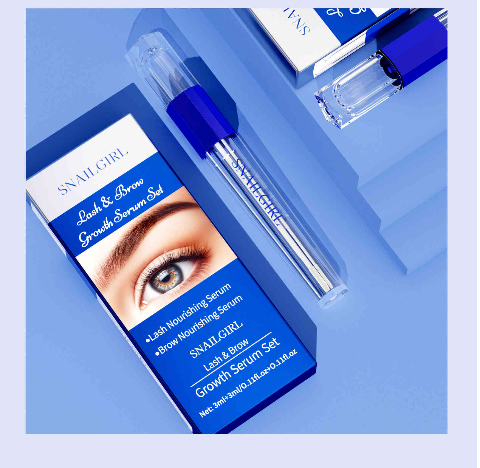 snailgirl睫毛液+眉毛液組合套裝 3ml/支x2