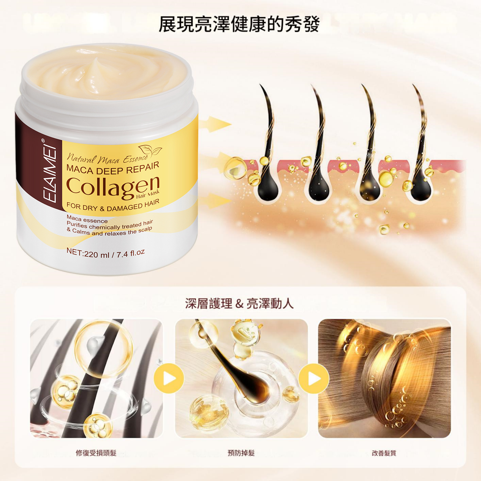 elaimei 膠原蛋白護髮膏220ml/盒