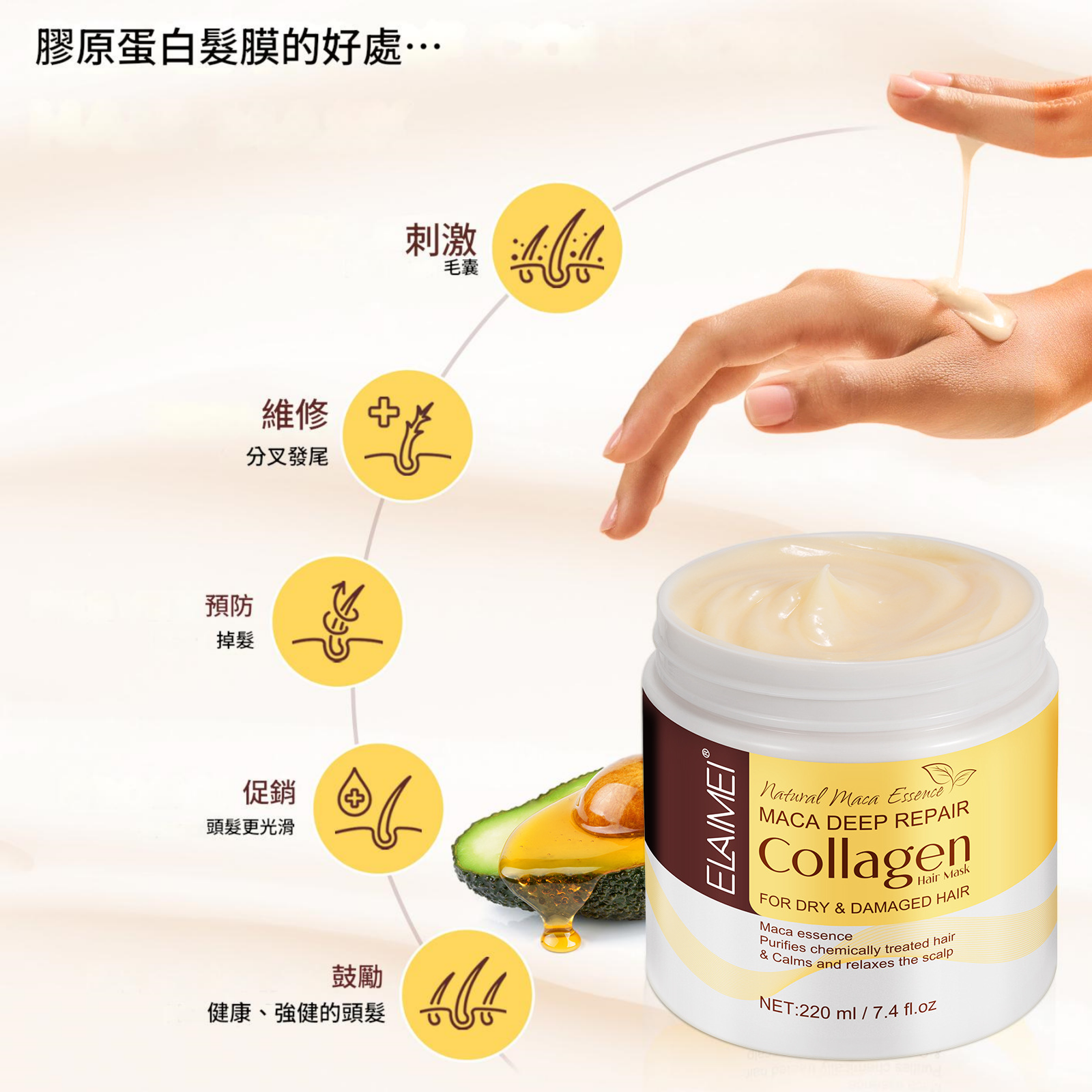 elaimei 膠原蛋白護髮膏220ml/盒