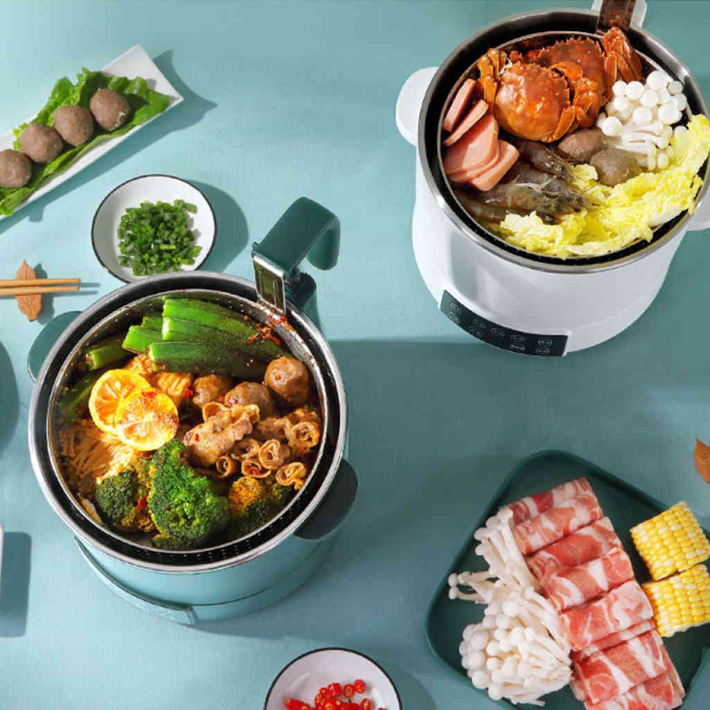「智能升降養生鍋」一鍵蒸煮瀝，低糖米飯×火鍋歡聚，健康美味輕鬆上桌！