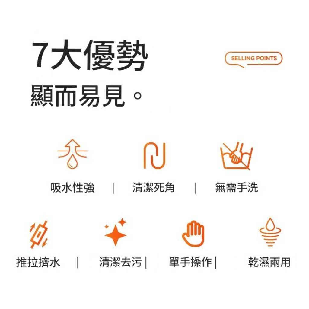 「迷你小拖把3支裝 + 10塊海綿頭｜免手洗強效去污，一推一拉搞定全屋清潔！」