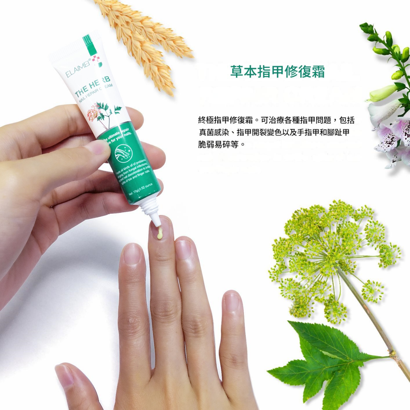 elaimei 草本攝取物指甲修復膏15ml/支x2