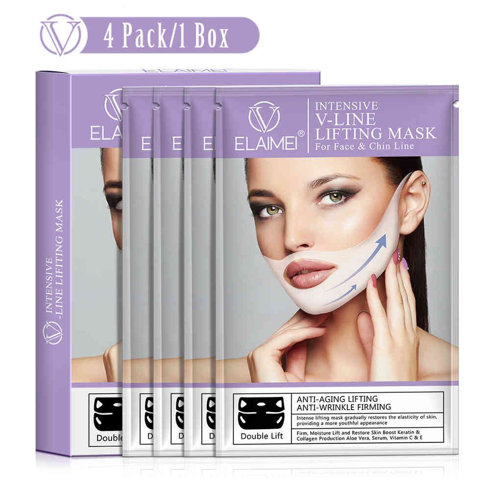 elaimei 水解膠原蛋白玻尿酸成份升級v面拉提面膜 (一盒四片)