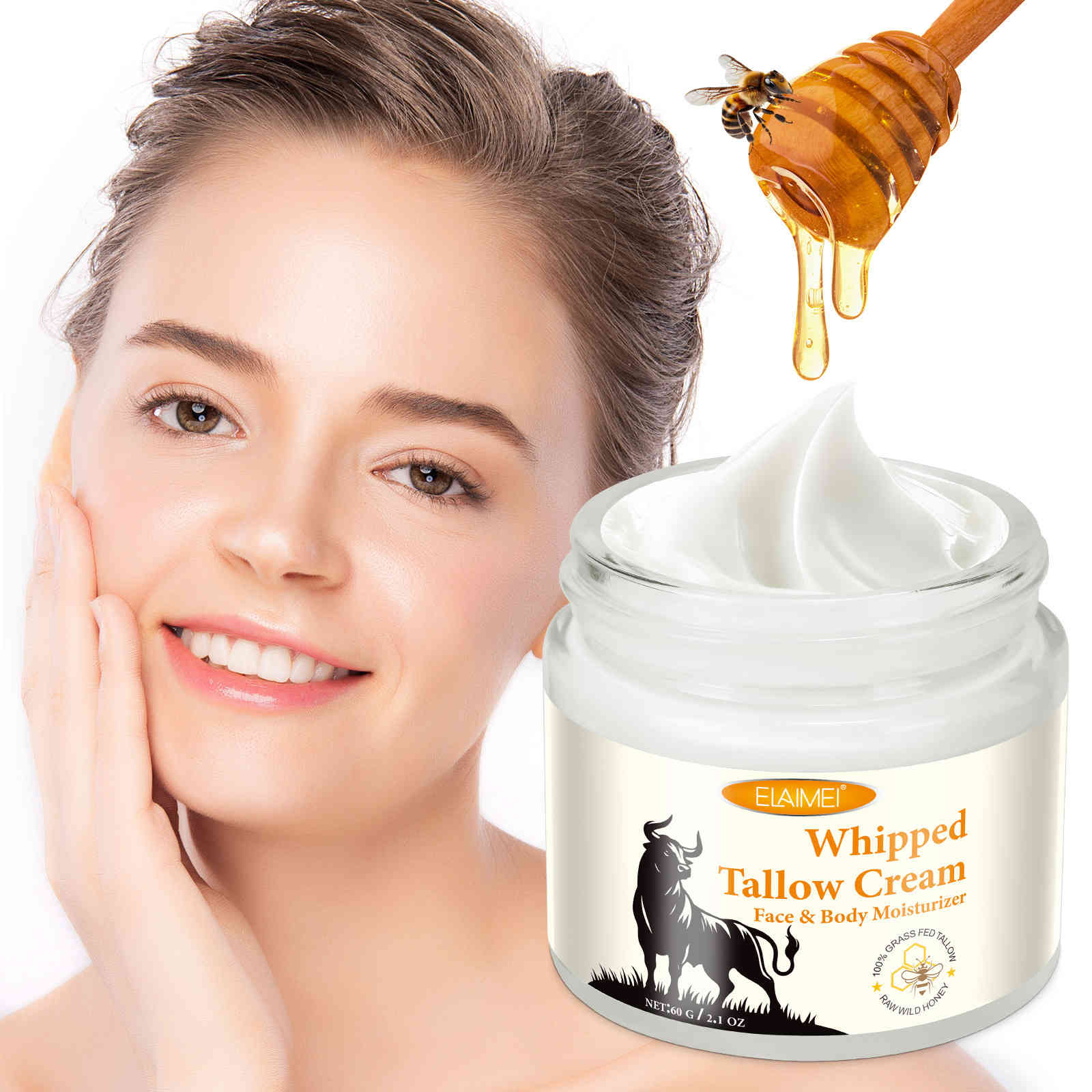 elaime 野生蜂蜜臉部及身體保濕霜 60g/瓶
