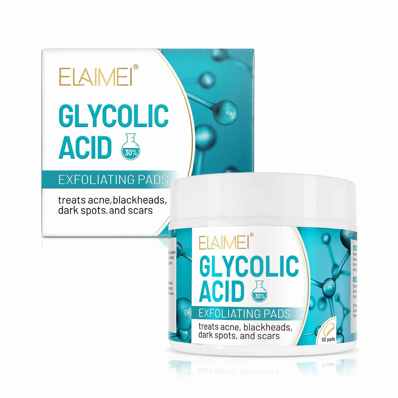 elaimei 30% 乙醇酸去角質棉片 ( 一盒50片)