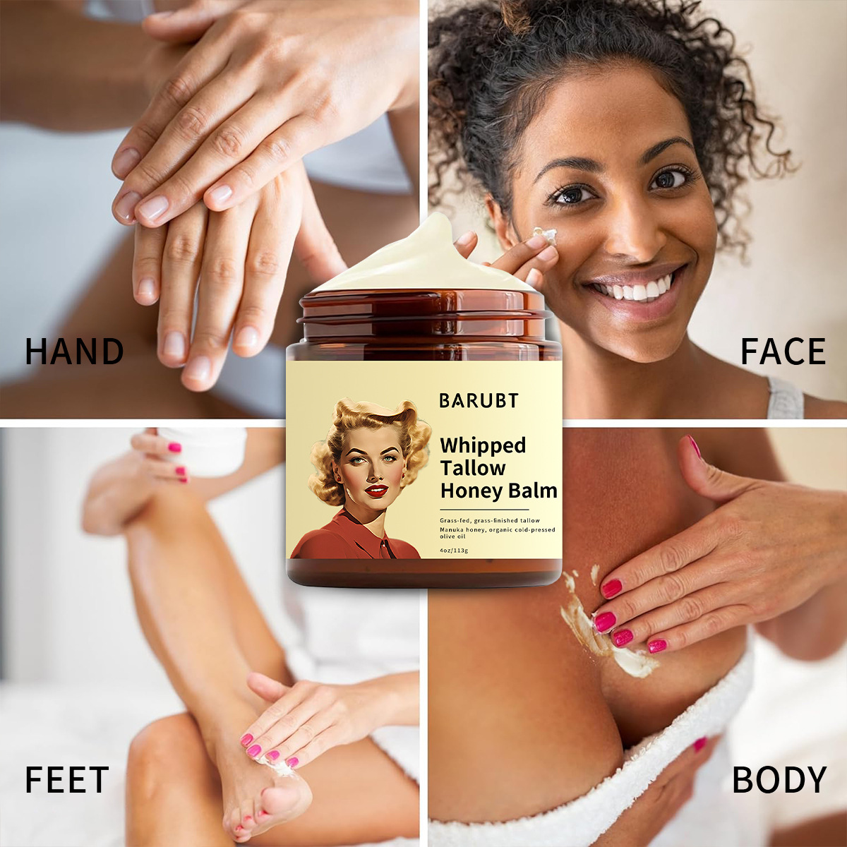 主图-02 BARUBT 牛脂膏奶油蜂蜜霜 113g - Image 2
