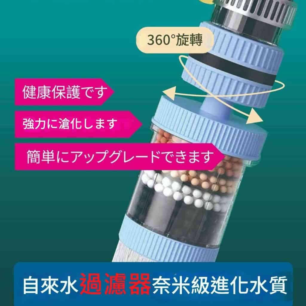 通用防濺花灑節水設計 360度旋轉水龍頭過濾器 x2個