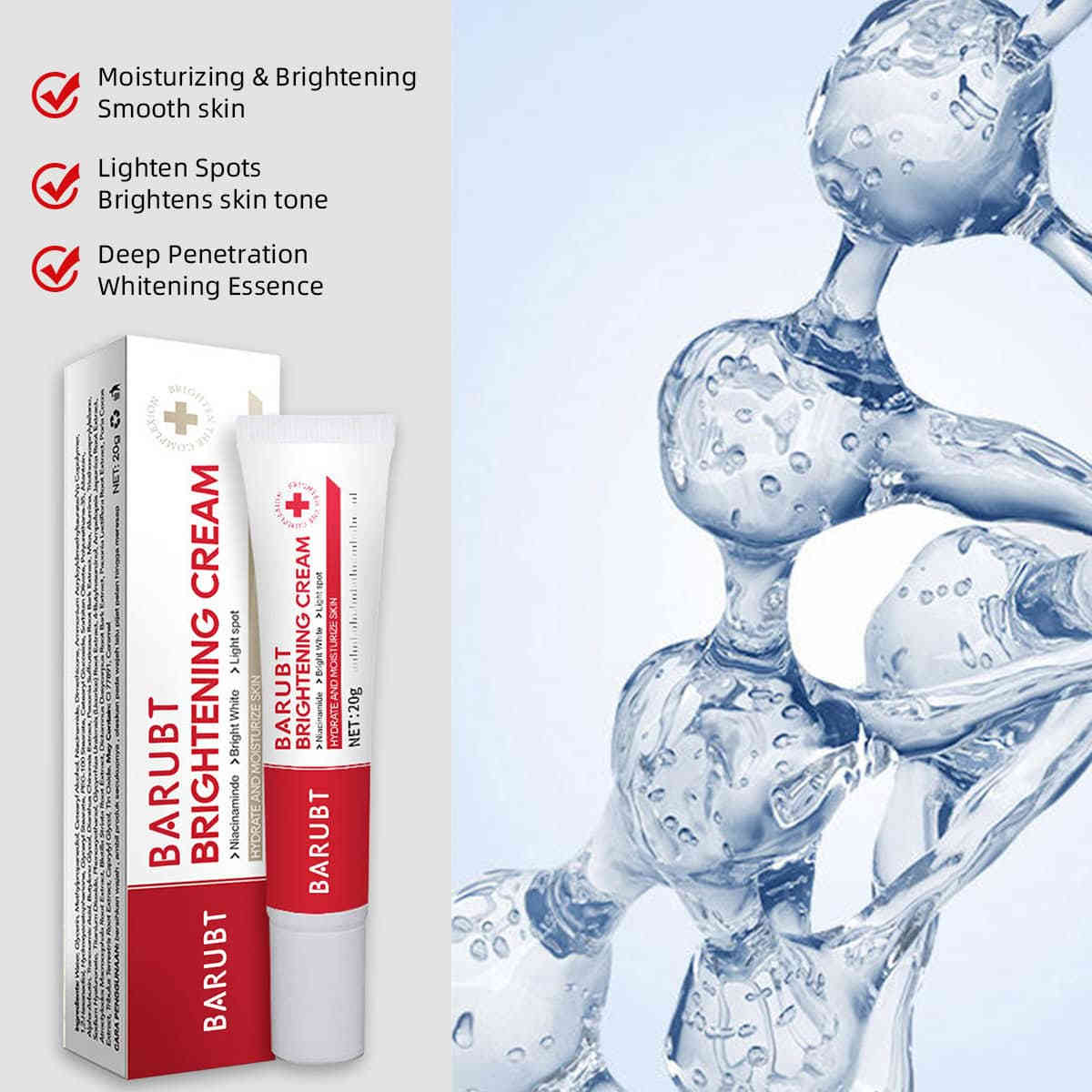 主图-04 BARUBT美白亮霜煥白淡斑,打造透亮光感肌 20gX2 - Image 4