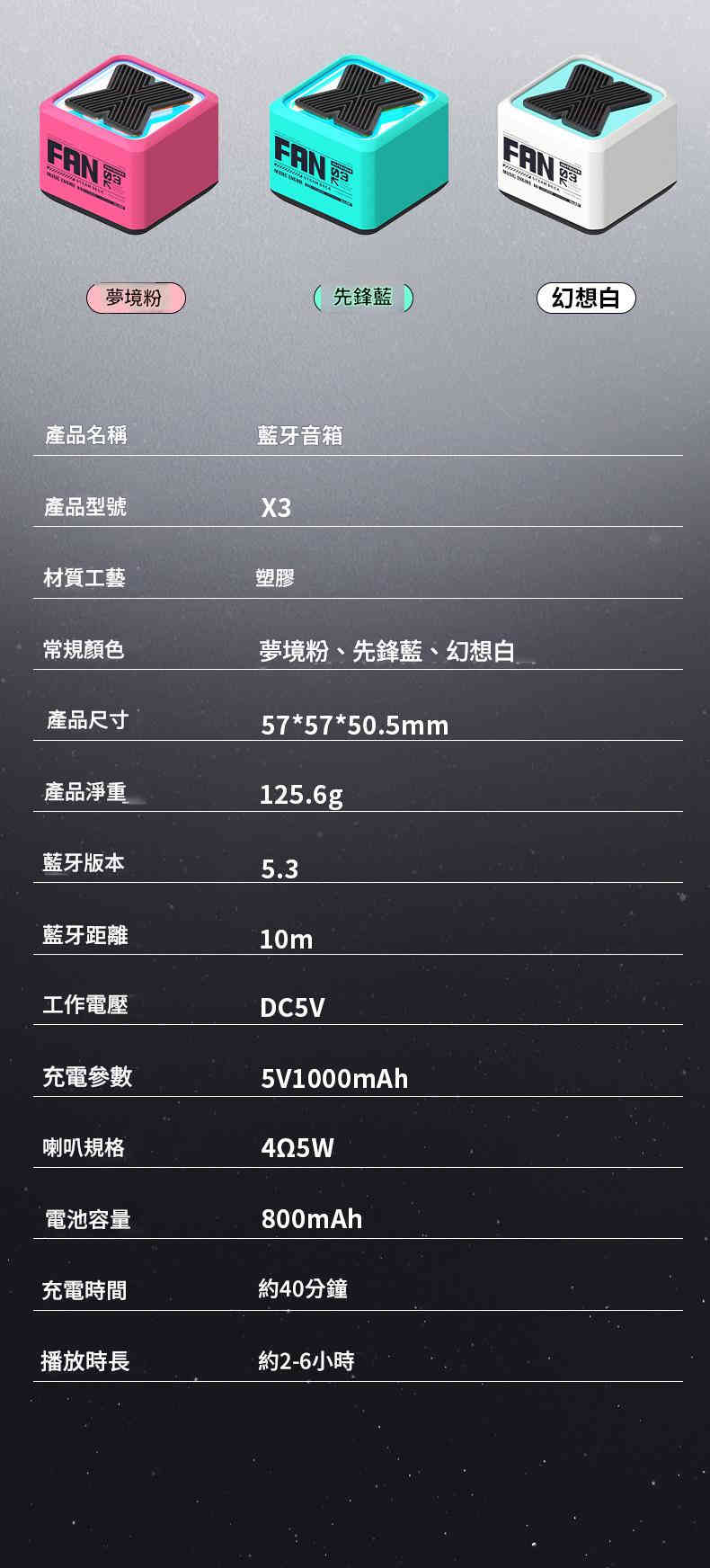 basix X3 新款迷你藍牙音響-3色可選 详情 16 2