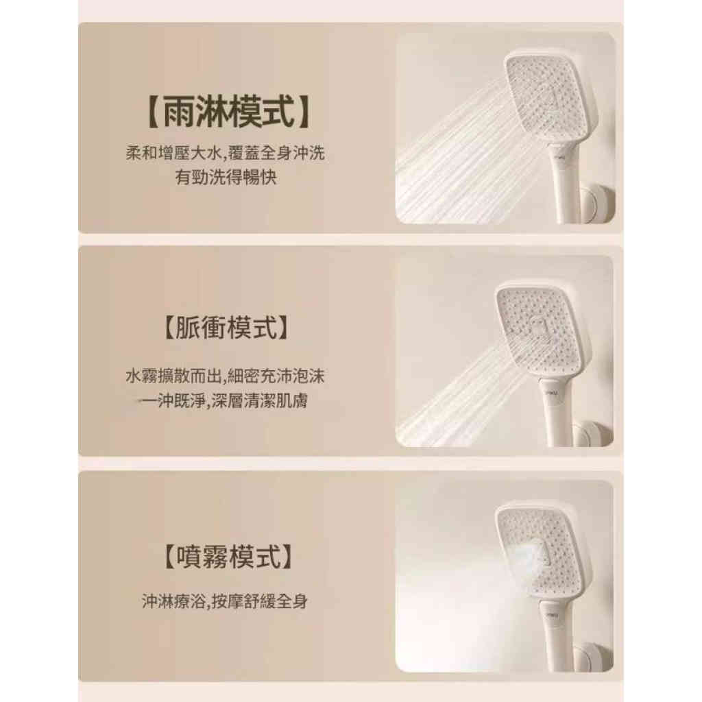 日本【uyiku 空氣增壓花灑】115mm大面板×3模式切換｜仿液態矽膠156孔｜強勁水壓享受衝背感｜通用安裝，升級你的沐浴體驗！