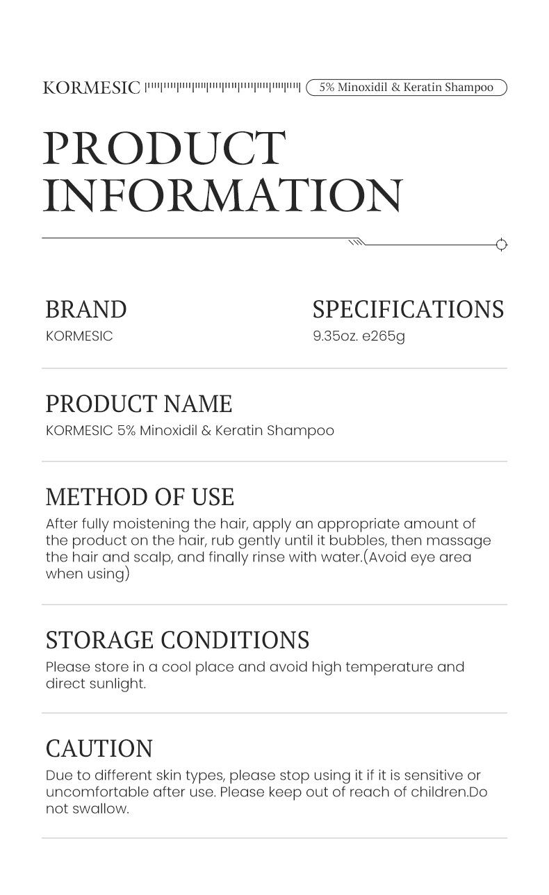 KORMESIC 5%米諾地爾角蛋白生髮護理套裝 CUN00102 23
