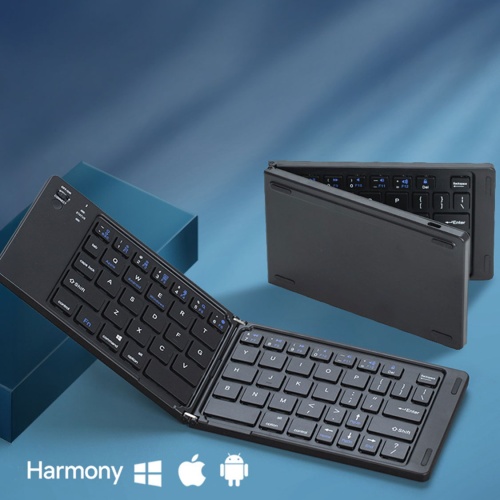 便攜藍牙折疊鍵盤 輕音辦公鍵盤 三系統通用 66鍵超長續航