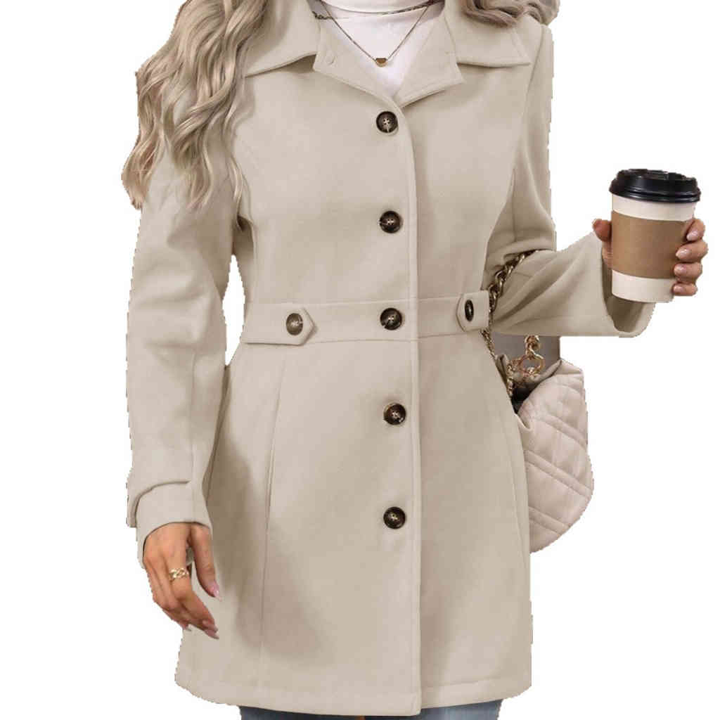 2025秋冬新品 中長款翻領氣質呢子大衣