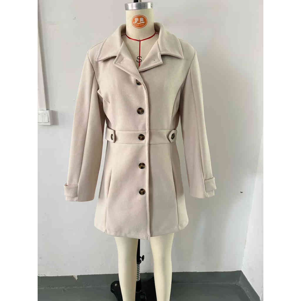 2025秋冬新品 中長款翻領氣質呢子大衣