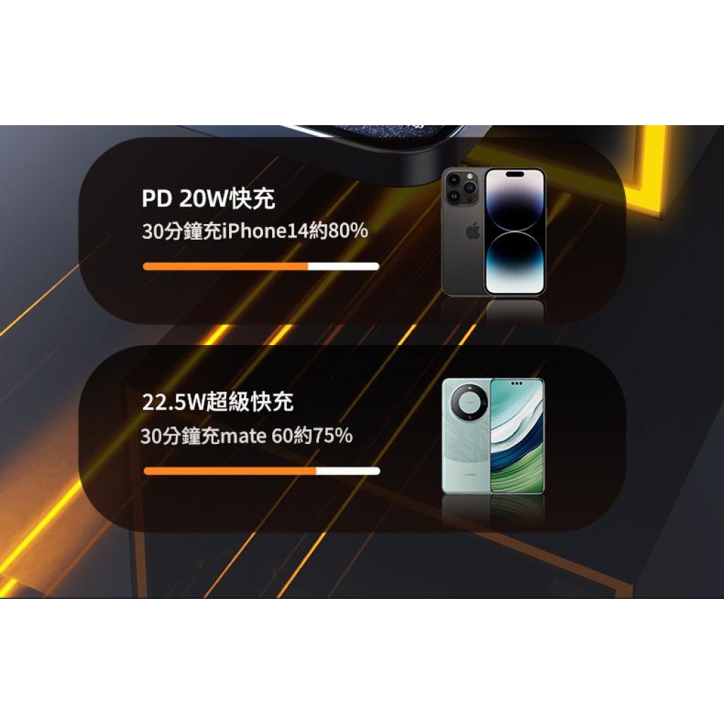 jurgen lange隨身迷你自備線22.5w快充行動電源10000/20000毫安